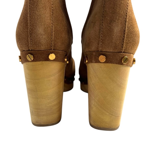 Veronica Beard Decker Suede Clog Boots Hazelwood Size 6 NEW - Picture 11 of 15